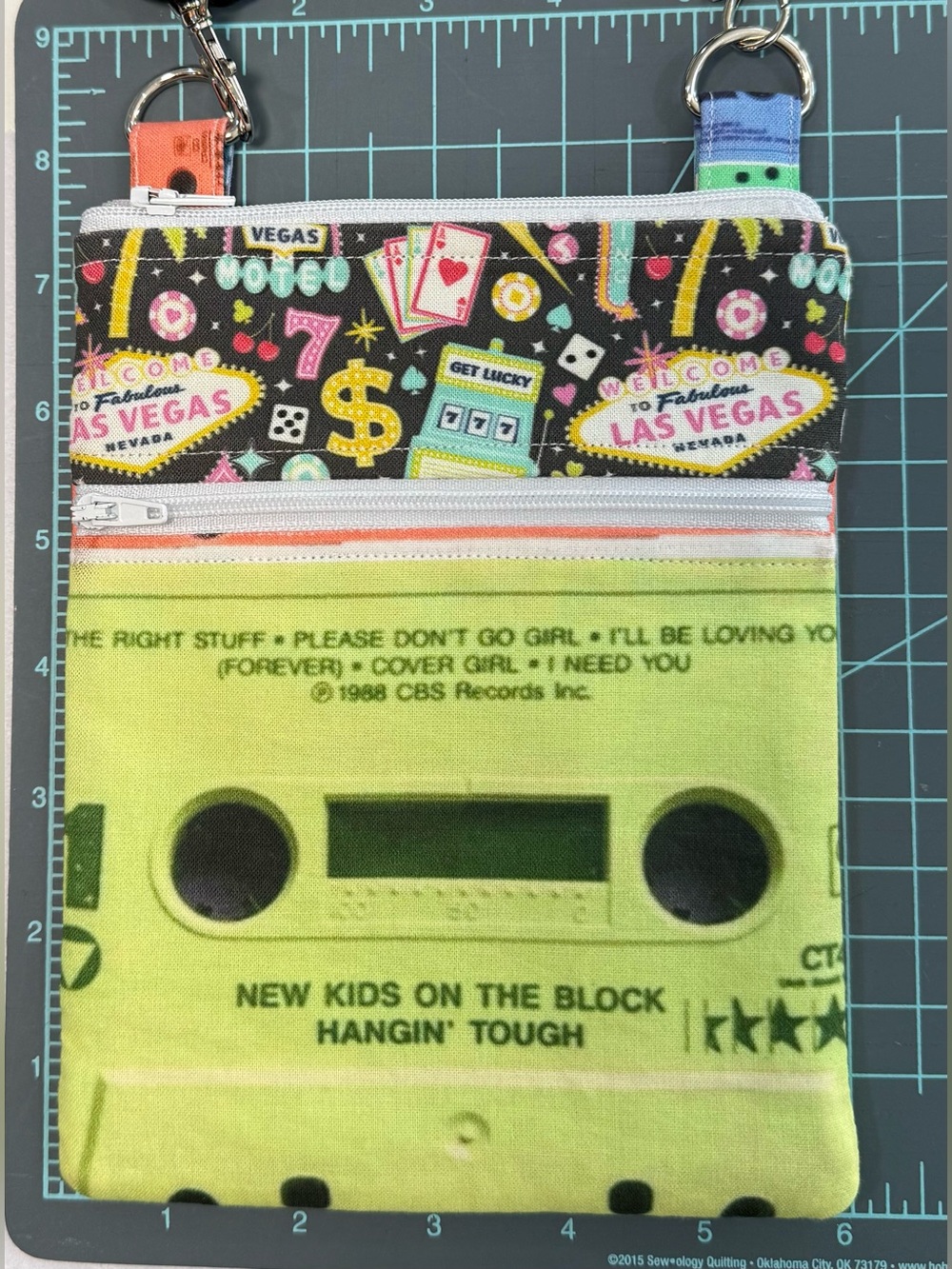NKOTB Neon Cassette Tape/Las Vegas Print Crossbody Purse